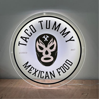 Taco Tummy Mexican Food Acrylic Business Logo Sign - Shineneon