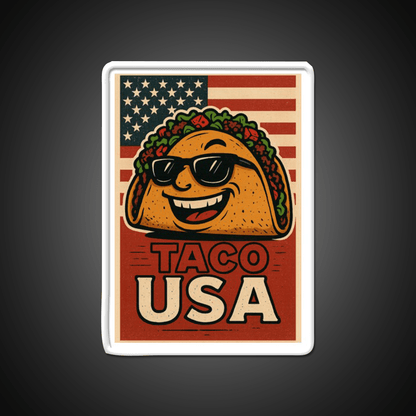 Taco Usa Funny Vintage Mexican Food Taco Led Neon Sign Rgb Color - Shineneon