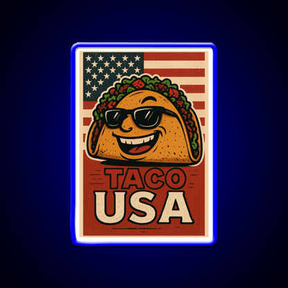 Taco Usa Funny Vintage Mexican Food Taco Led Neon Sign Rgb Color - Shineneon