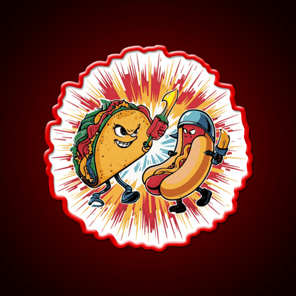 Taco Vs Hot Dog Battle Taco Led Neon Sign Mexican Food Sign Rgb Color - Shineneon