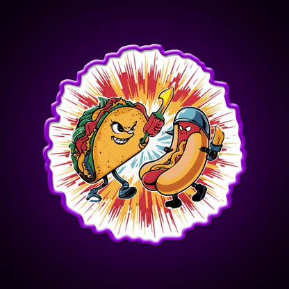 Taco Vs Hot Dog Battle Taco Led Neon Sign Mexican Food Sign Rgb Color - Shineneon