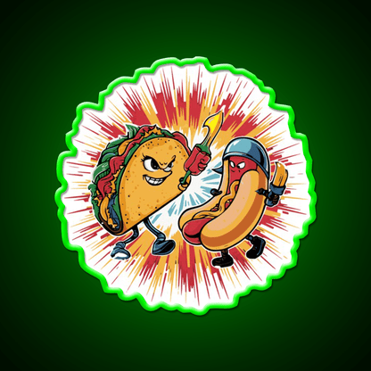 Taco Vs Hot Dog Battle Taco Led Neon Sign Mexican Food Sign Rgb Color - Shineneon