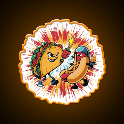 Taco Vs Hot Dog Battle Taco Led Neon Sign Mexican Food Sign Rgb Color - Shineneon