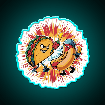 Taco Vs Hot Dog Battle Taco Led Neon Sign Mexican Food Sign Rgb Color - Shineneon