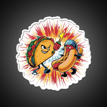 Taco Vs Hot Dog Battle Taco Led Neon Sign Mexican Food Sign Rgb Color - Shineneon