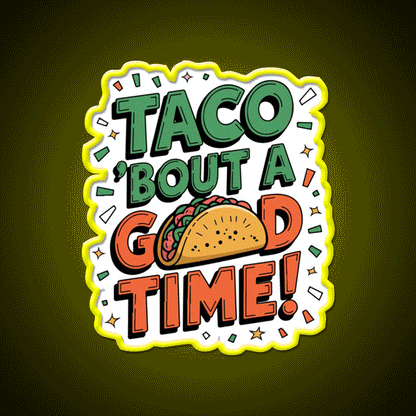 Taco With A Funny Inscription Taco Led Neon Sign Rgb Color - Custom LED neon sign front view