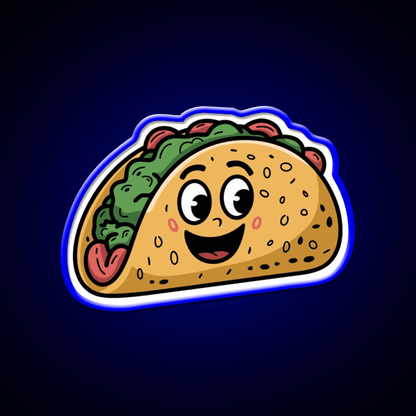 Taco With A Happy Face Taco Led Neon Sign Mexican Food Sign Rgb Color - Shineneon