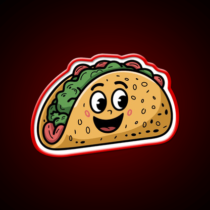 Taco With A Happy Face Taco Led Neon Sign Mexican Food Sign Rgb Color - Shineneon