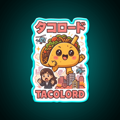 Tacolord Kawaii Chibi Taco Kaiju Parody Art Taco Led Neon Sign Rgb Color - Shineneon