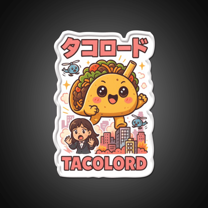 Tacolord Kawaii Chibi Taco Kaiju Parody Art Taco Led Neon Sign Rgb Color - Shineneon