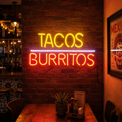 Tacos And Burritos Neon Sign LED Neon Sign real lifestyle scene