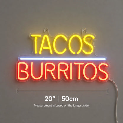 Tacos And Burritos Neon Sign LED Neon Sign size image