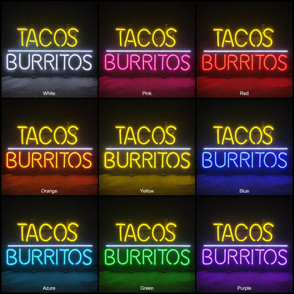 Tacos And Burritos Neon Sign LED Neon Sign color grid