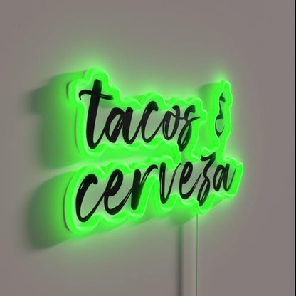 Tacos And Cerveza Rgb Led Neon Sign - Shineneon