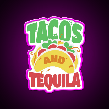 Tacos And Tequila Cool For Tequila Lovers Party Drink Tequila Led Neon Sign Rgb Color - Shineneon