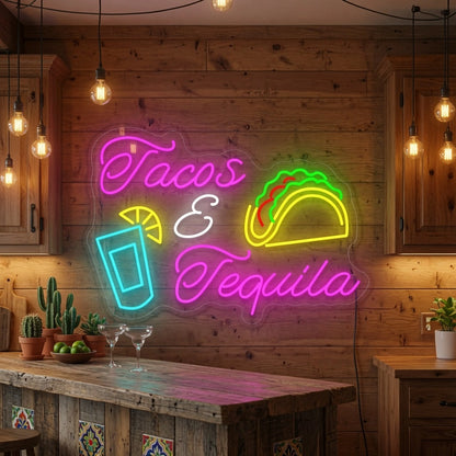 Tacos And Tequila LED Neon Sign - 03 Real Lifestyle Scene