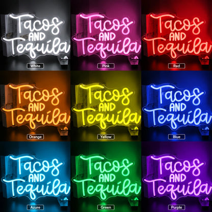 Tacos And Tequila Neon Sign LED Neon Sign color grid