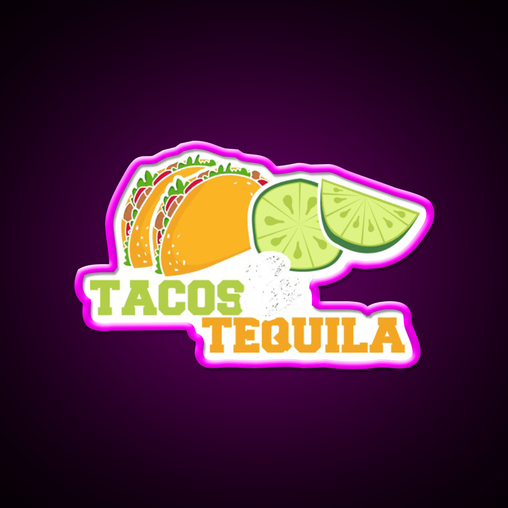 Tacos And Tequila Party Drink Tequila Led Neon Sign Bar Led Sign Rgb Color - Shineneon