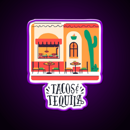 Tacos And Tequila Party Drink Tequila Led Neon Sign Bar Wall Light Rgb Color - Shineneon