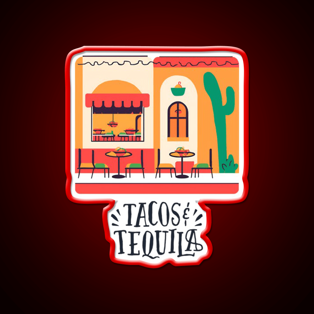 Tacos And Tequila Party Drink Tequila Led Neon Sign Bar Wall Light Rgb Color - Shineneon