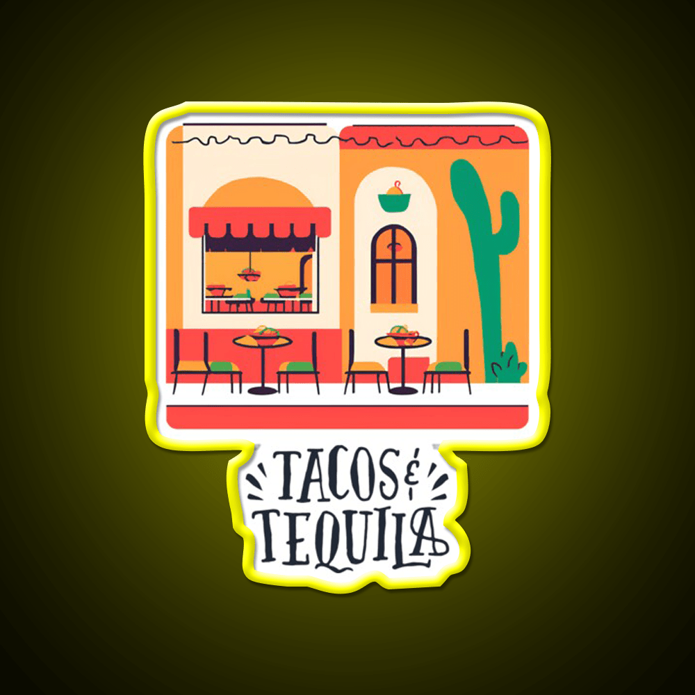 Tacos And Tequila Party Drink Tequila Led Neon Sign Bar Wall Light Rgb Color - Shineneon