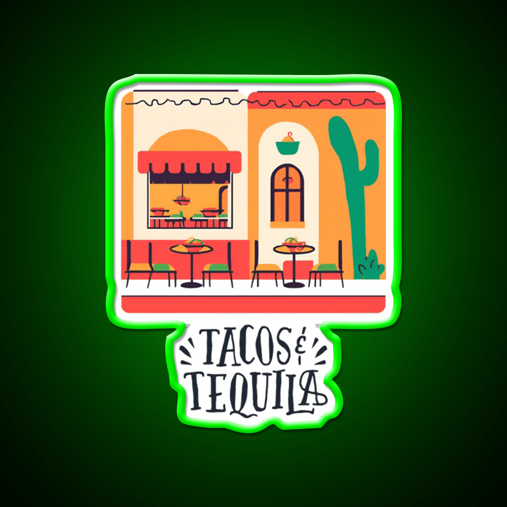 Tacos And Tequila Party Drink Tequila Led Neon Sign Bar Wall Light Rgb Color - Shineneon