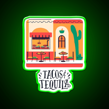 Tacos And Tequila Party Drink Tequila Led Neon Sign Bar Wall Light Rgb Color - Shineneon