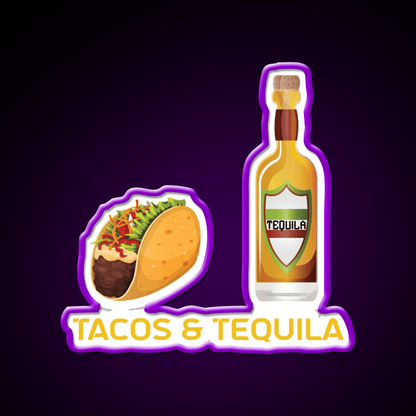 Tacos And Tequila Party Drink Tequila Led Neon Sign Rgb Color - Shineneon