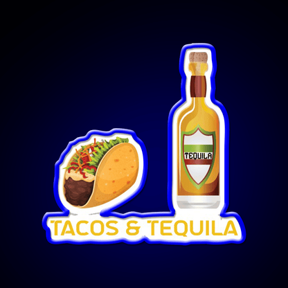 Tacos And Tequila Party Drink Tequila Led Neon Sign Rgb Color - Shineneon