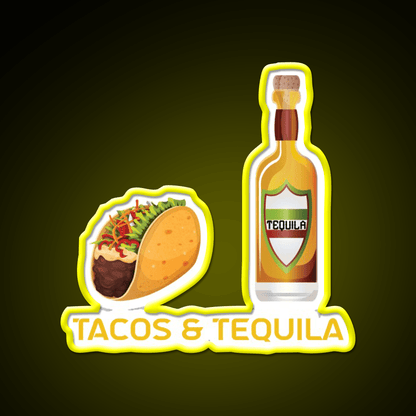 Tacos And Tequila Party Drink Tequila Led Neon Sign Rgb Color - Shineneon