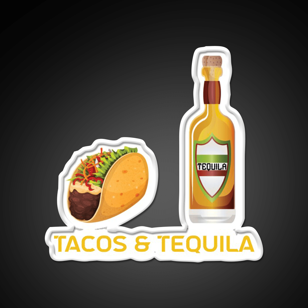 Tacos And Tequila Party Drink Tequila Led Neon Sign Rgb Color - Shineneon