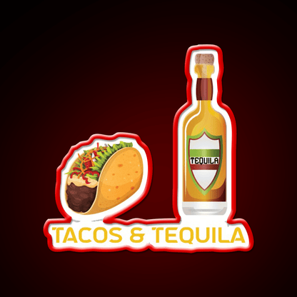 Tacos And Tequila Party Drink Tequila Led Neon Sign Rgb Color - Shineneon