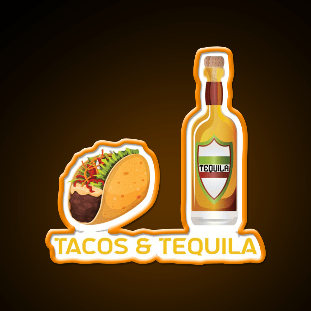 Tacos And Tequila Party Drink Tequila Led Neon Sign Rgb Color - Shineneon