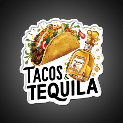 Tacos And Tequila Party Drink Tequila Led Neon Sign Wall Light Rgb Color - Shineneon