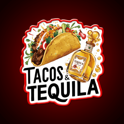 Tacos And Tequila Party Drink Tequila Led Neon Sign Wall Light Rgb Color - Shineneon