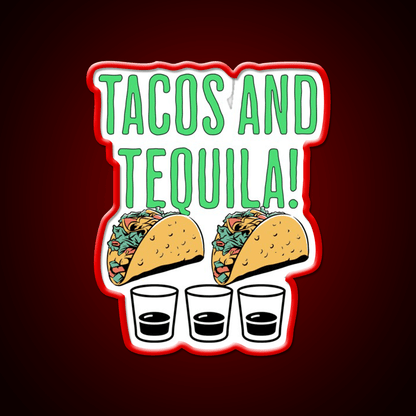 Tacos And Tequila Taco Tuesday Fun Party Drink Tequila Led Neon Sign Rgb Color - Shineneon
