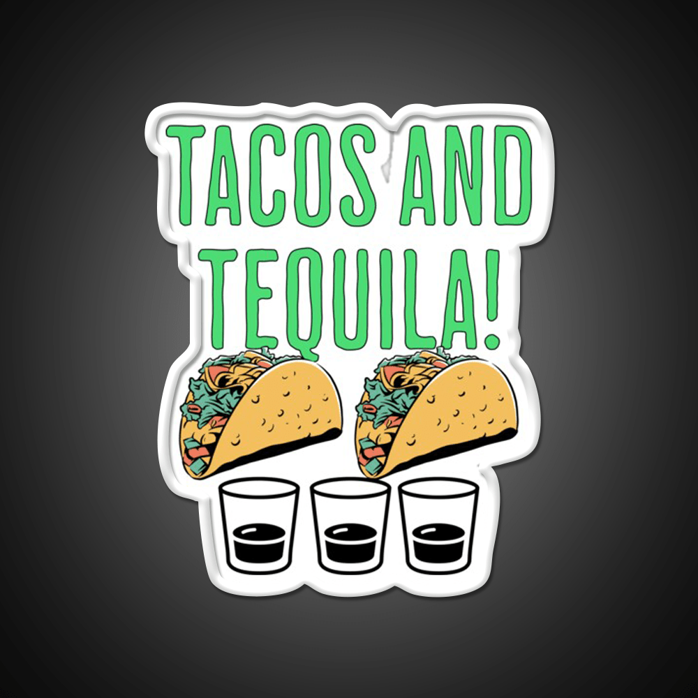Tacos And Tequila Taco Tuesday Fun Party Drink Tequila Led Neon Sign Rgb Color - Shineneon