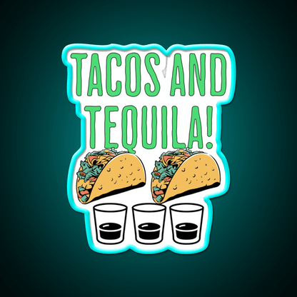 Tacos And Tequila Taco Tuesday Fun Party Drink Tequila Led Neon Sign Rgb Color - Shineneon