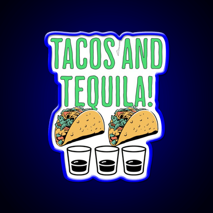 Tacos And Tequila Taco Tuesday Fun Party Drink Tequila Led Neon Sign Rgb Color - Shineneon