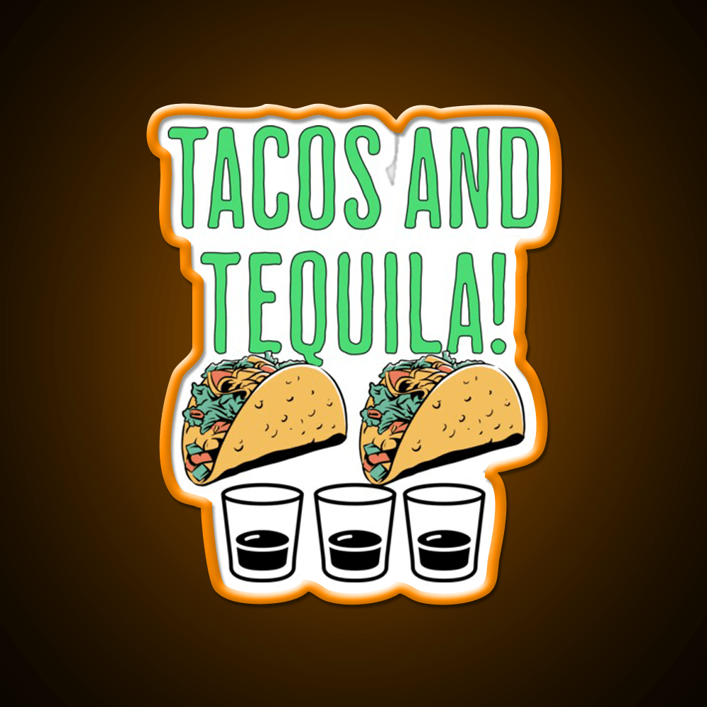 Tacos And Tequila Taco Tuesday Fun Party Drink Tequila Led Neon Sign Rgb Color - Shineneon