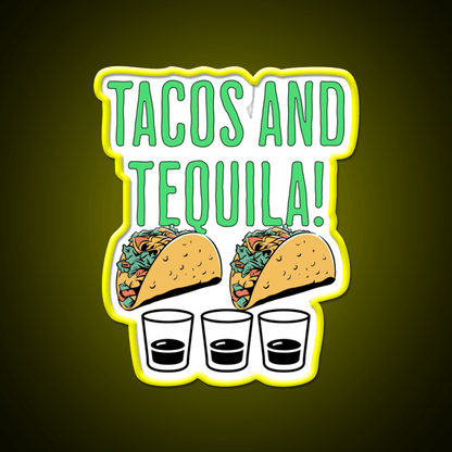 Tacos And Tequila Taco Tuesday Fun Party Drink Tequila Led Neon Sign Rgb Color - Shineneon