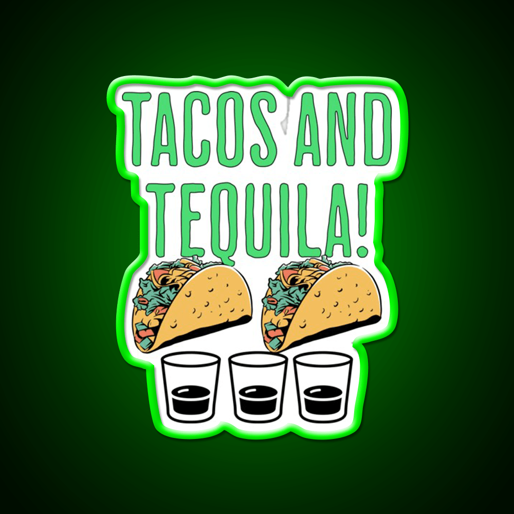 Tacos And Tequila Taco Tuesday Fun Party Drink Tequila Led Neon Sign Rgb Color - Shineneon