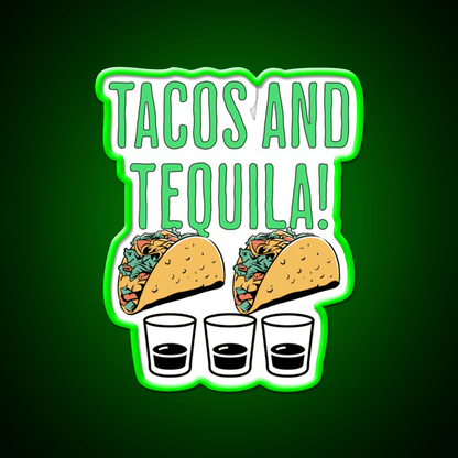 Tacos And Tequila Taco Tuesday Fun Party Drink Tequila Led Neon Sign Rgb Color - Shineneon