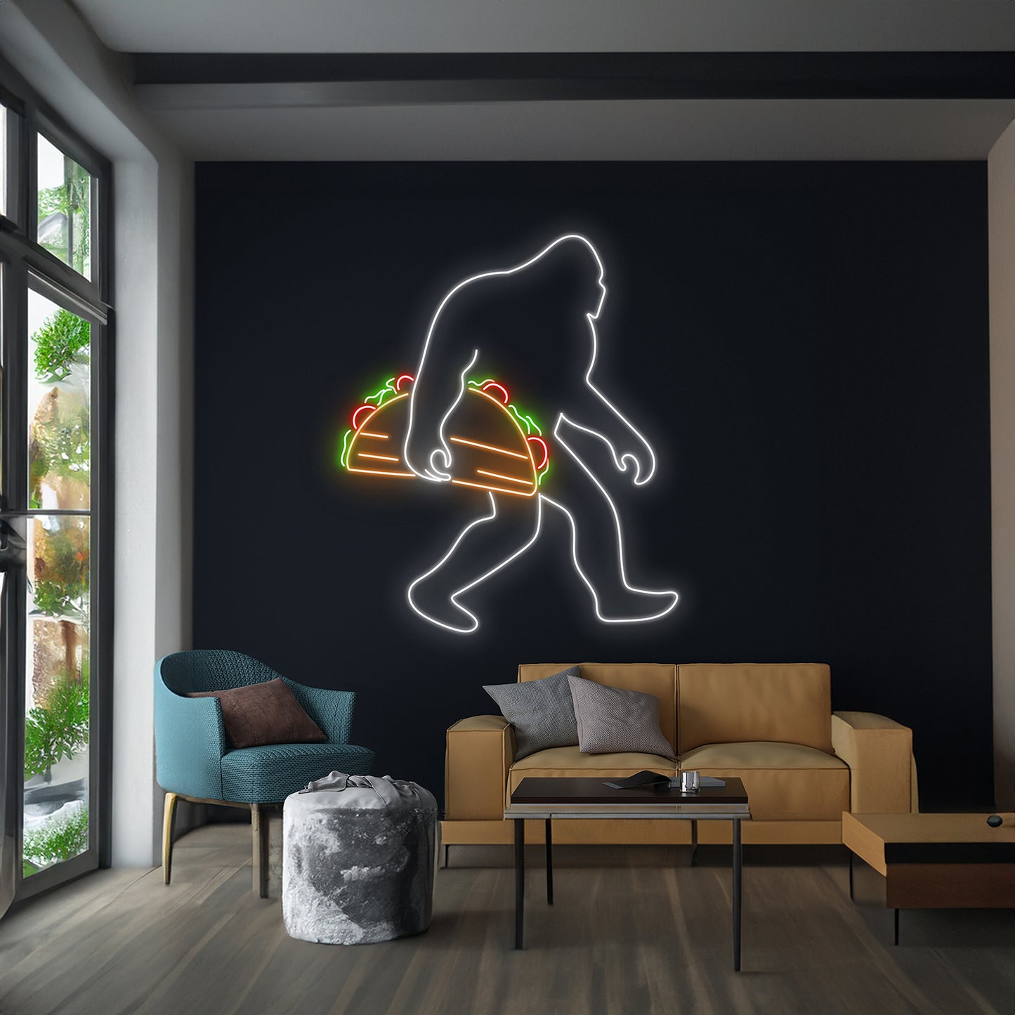 Tacos Bigfoot Neon Sign