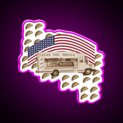 Tacos For Merica Taco Led Neon Sign Mexican Food Sign Rgb Color - Shineneon