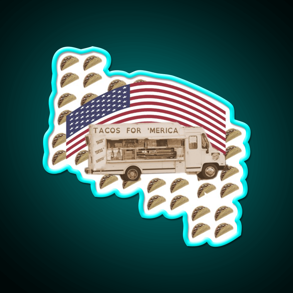Tacos For Merica Taco Led Neon Sign Mexican Food Sign Rgb Color - Shineneon