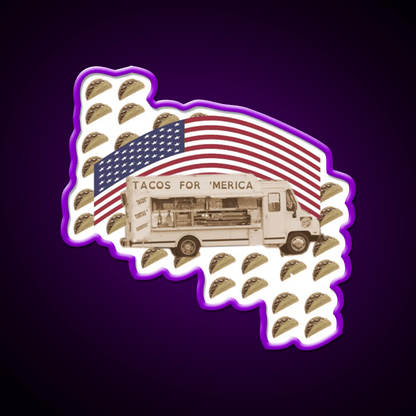 Tacos For Merica Taco Led Neon Sign Mexican Food Sign Rgb Color - Shineneon