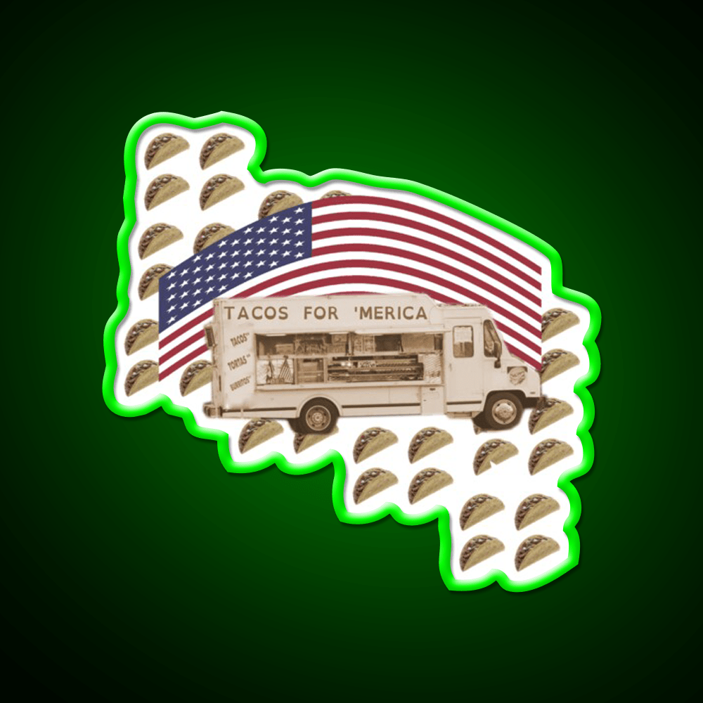 Tacos For Merica Taco Led Neon Sign Mexican Food Sign Rgb Color - Shineneon