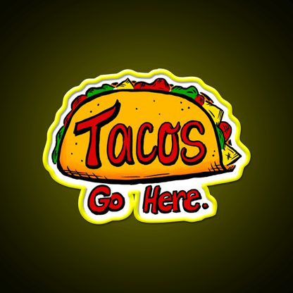 Tacos Go Here Mask Taco Led Neon Sign Mexican Food Sign Rgb Color - Shineneon