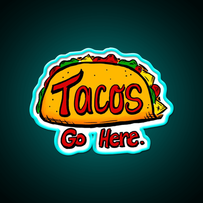 Tacos Go Here Mask Taco Led Neon Sign Mexican Food Sign Rgb Color - Shineneon